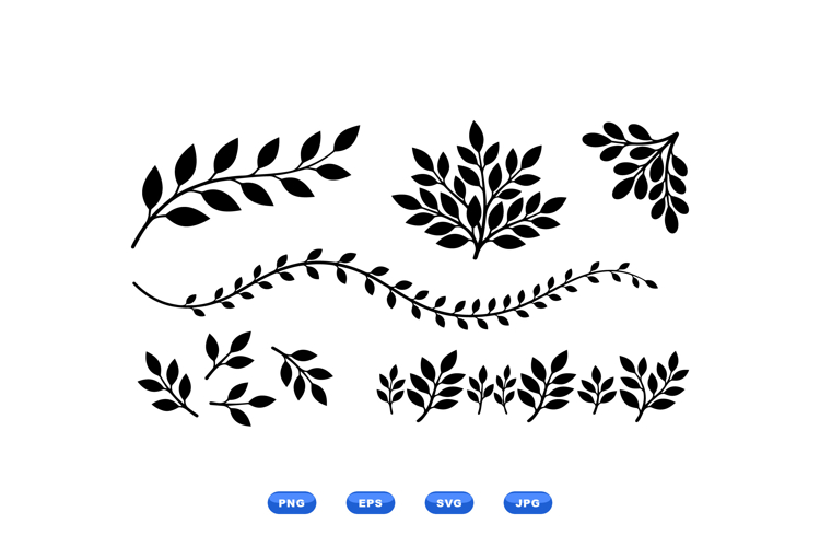 Hand Drawn Leaf Foliage For Crafts