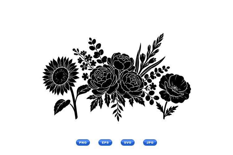 Hand Drawn Floral SVG For Wedding Printables