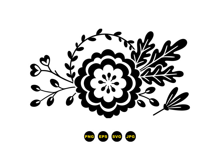 Hand Drawn Floral SVG Clipart For Crafts
