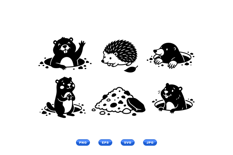 Cute Ground Animal SVG For Kids Crafts