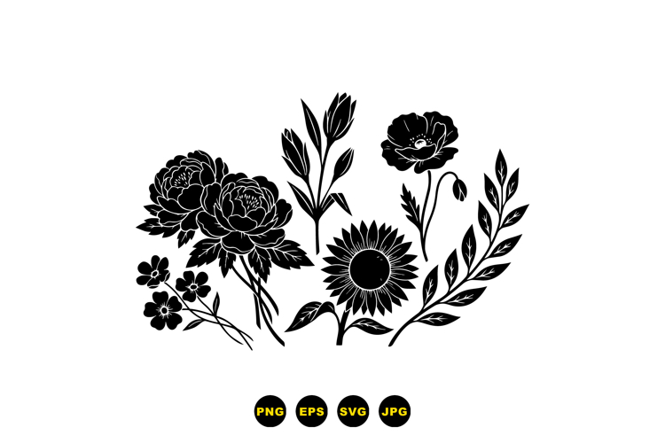 Hand Drawn Floral SVG For Invitations