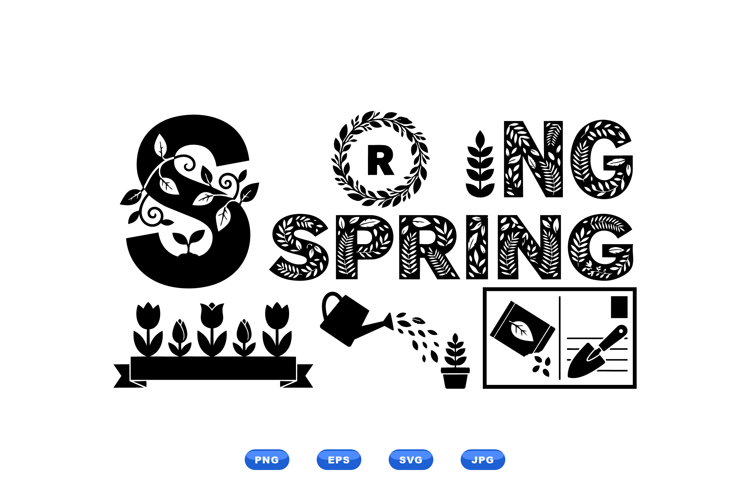 Spring Botanical Typography For Crafts