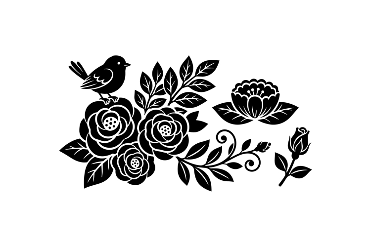 Hand Drawn Floral SVG For Wedding Invites