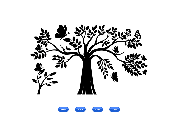 Tree And Butterfly SVG For Home Crafts Decor