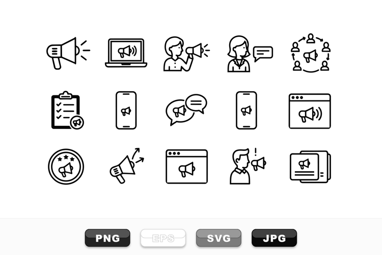 Minimalist Marketing Icon Pack For Business And Advertising