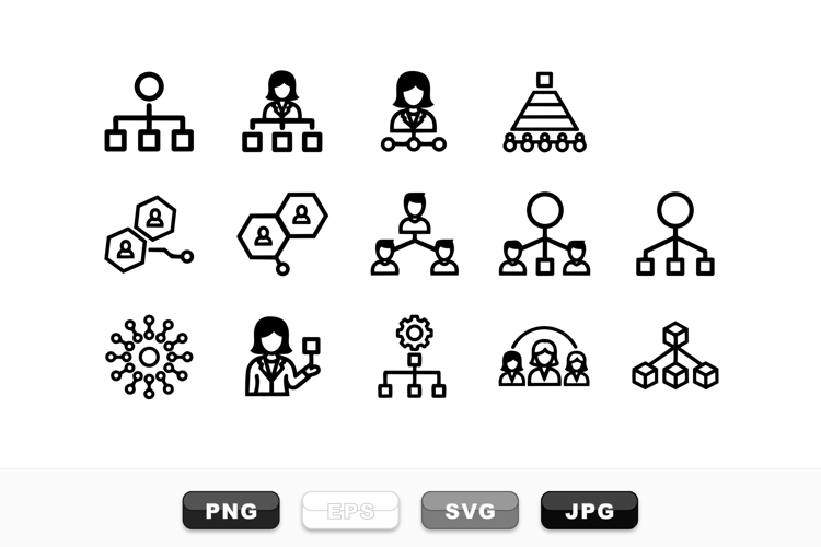 Business Network Icons Set for Corporate Projects