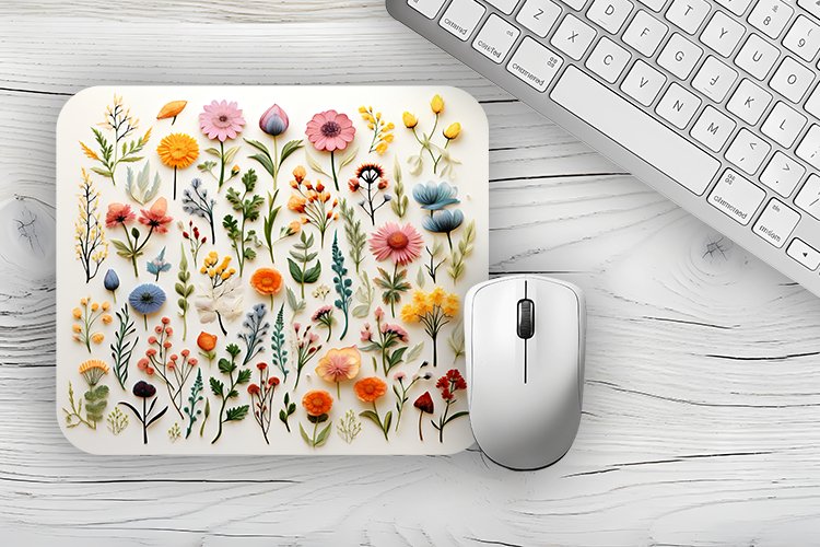 Watercolor 3d flowers Mousepad, flowers Mousepad Sublimation example image 1