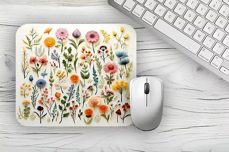 Watercolor 3d flowers Mousepad, flowers Mousepad Sublimation