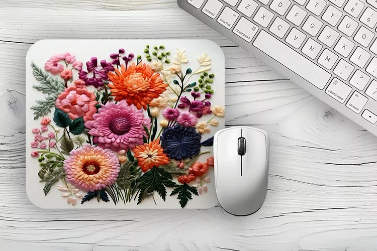 Watercolor 3d flowers Mousepad, flowers Mousepad Sublimation