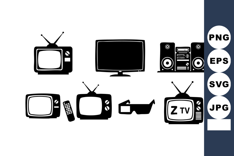 Retro Television Set and Modern Flat Screen Monitor Vector