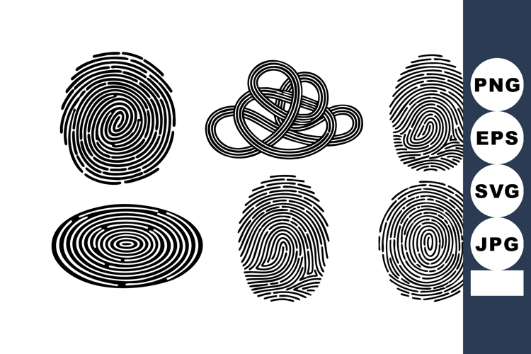 Fingerprint Patterns Vector Black White Designs