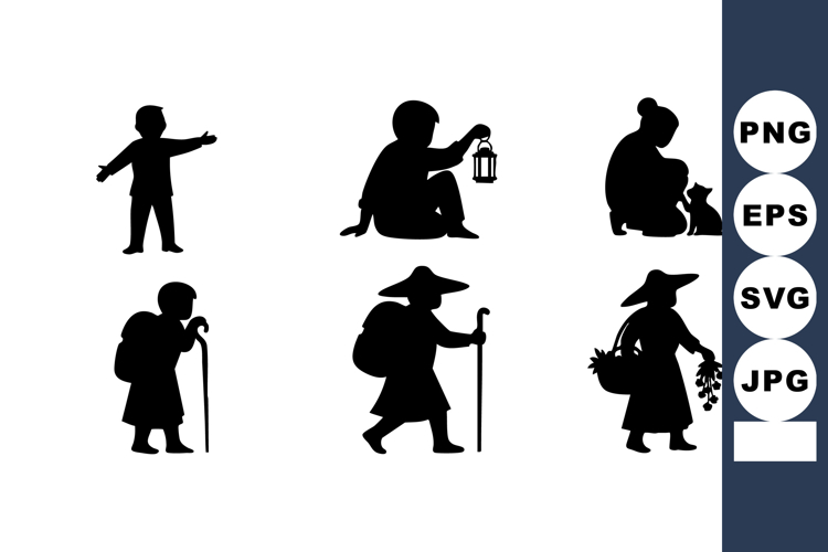 People Walking Silhouette Image 11