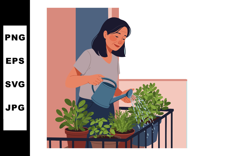 Watering Plants Clipart Image 12