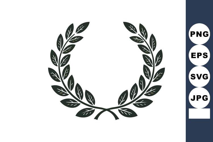 Laurel wreath vector design with symmetrical leaf branches a