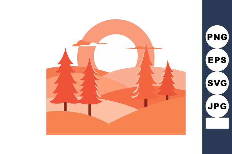 Sunset Vector Image 14