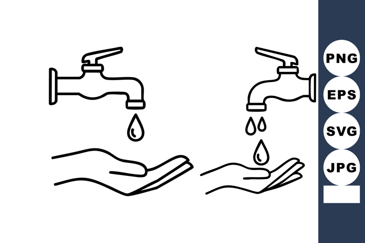 Water Tap Hand Washing Hygiene Vector Art