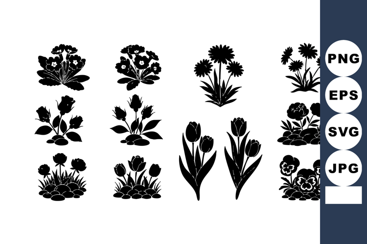 Simple Flowers Silhouette Image 9