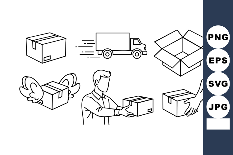  Box Truck Vector Image 7