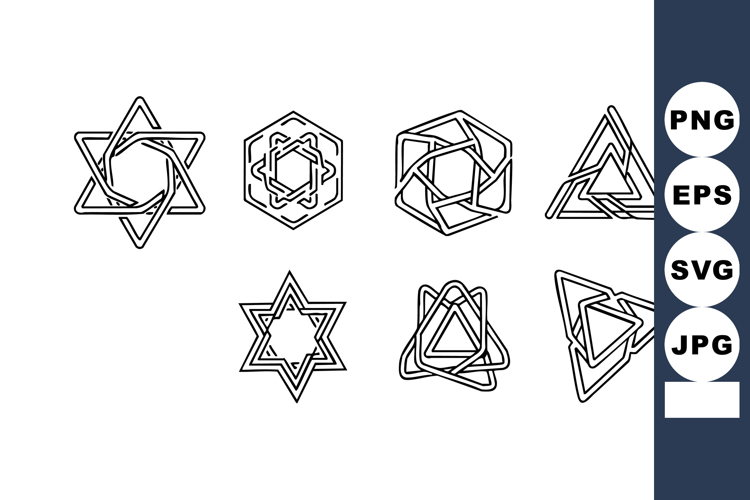 Abstract Geometric Star And Triangle Vector Shapes