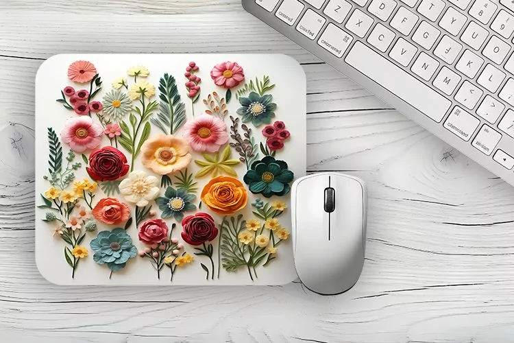 Watercolor 3d flowers Mousepad, flowers Mousepad Sublimation