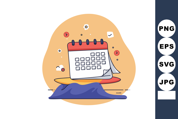 Desk calendar with red and blue colors on abstract backgroun