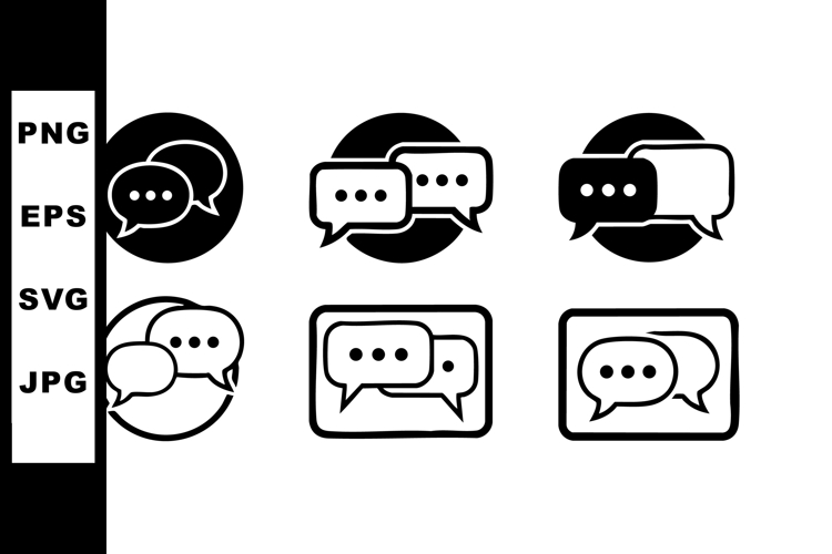 Speech bubble icons set for communication and messaging in b