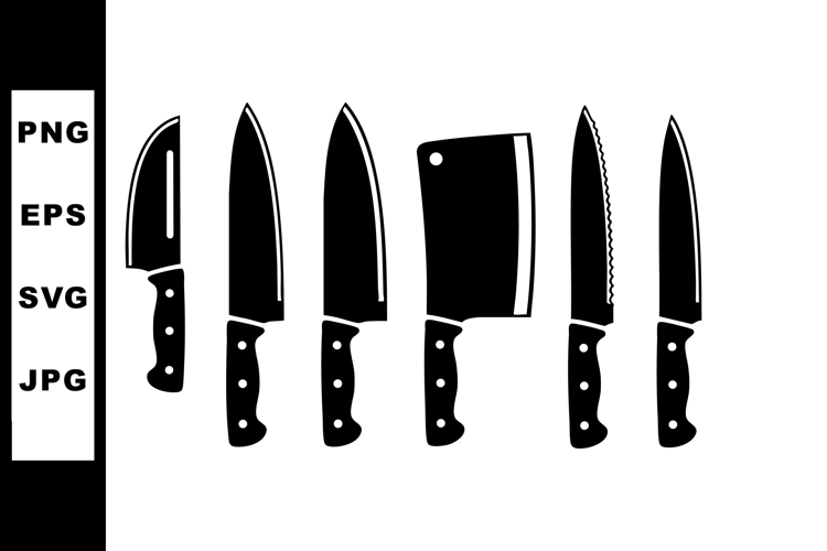 Kitchen knives set including chef knife cleaver serrated example image 1