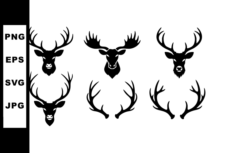 Deer Antlers Silhouette Image 13