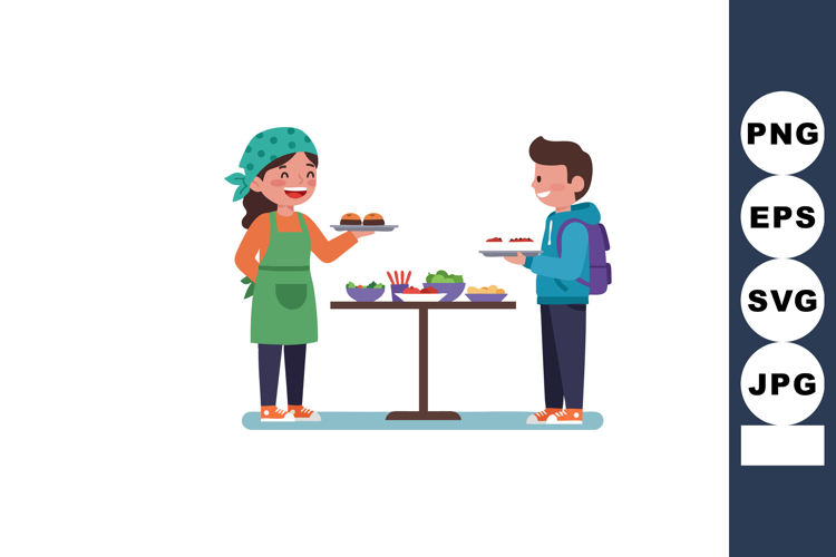 Two people sharing food at table in casual setting with colo