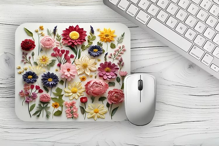 Watercolor 3d flowers Mousepad, flowers Mousepad Sublimation
