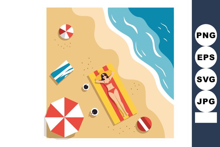 Beach Towel Clipart Image 8