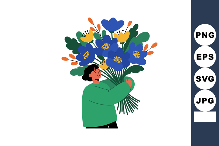 Blue Flowers Clipart Image 9