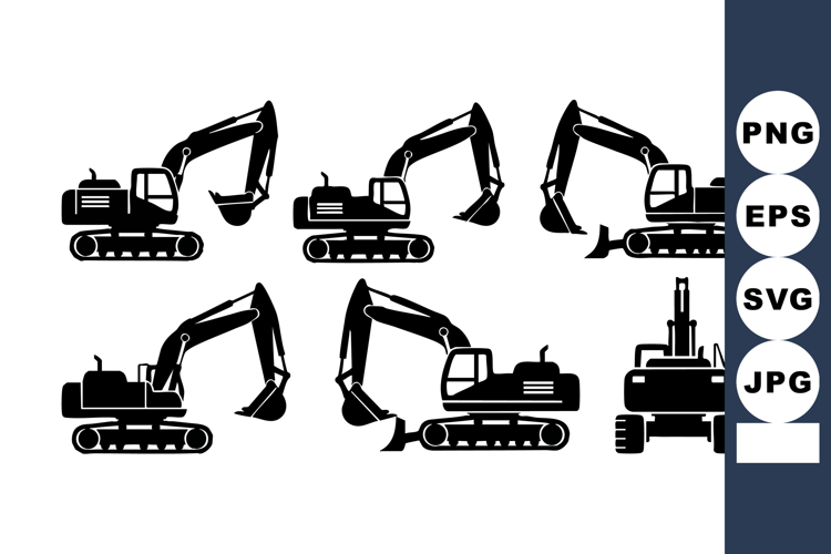 Excavator Silhouette Image 23