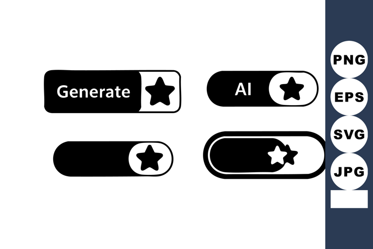 Star Clipart Black and White Image 24