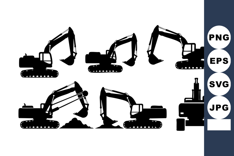 Excavator Silhouette Image 6