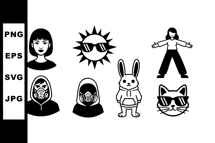 Black And White Cat Clipart Image 17