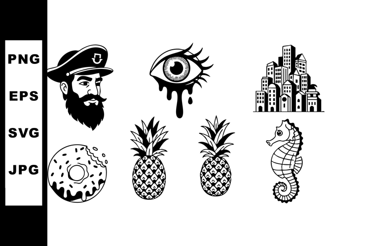 Black And White Pineapple Clipart Image 5