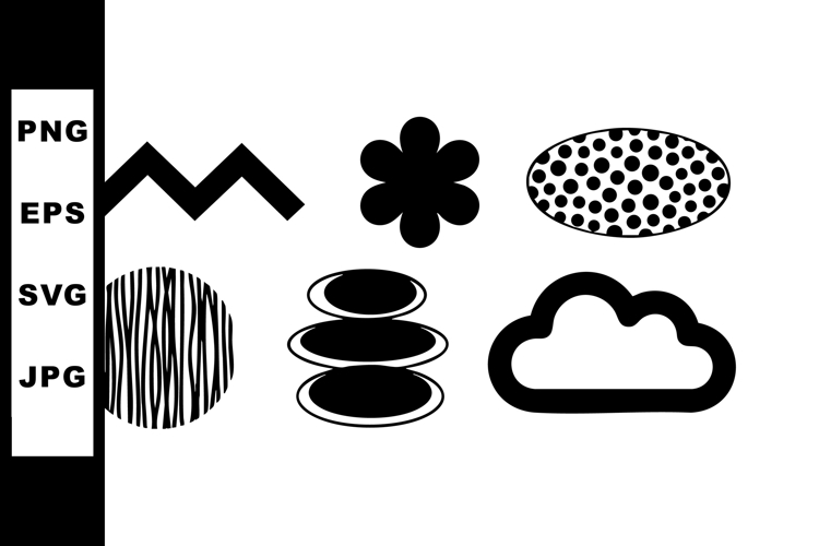 Simple black abstract geometric shapes vector illustration w