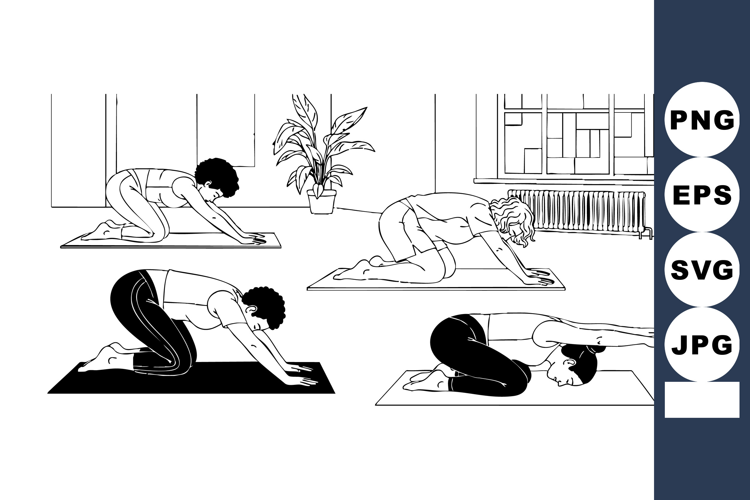 People Practicing Yoga Stretching Exercises Indoors