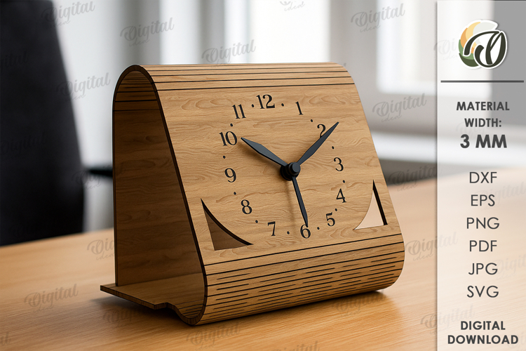 Table Clock Laser Cut. Stand Decor SVG
