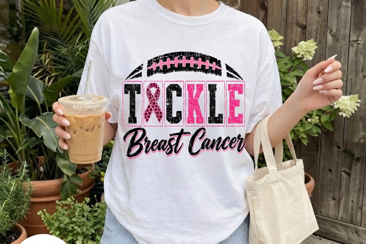 Tackle Breast Cancer Football Awareness PNG example image 1