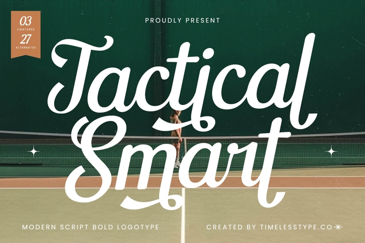 Tactical Smart - Modern Script Bold Logotype