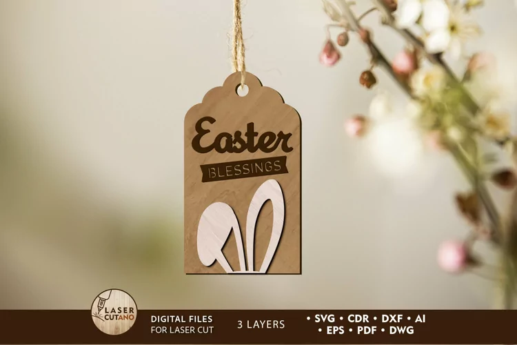 Easter Tag Ornaments, Multilayer Cut File