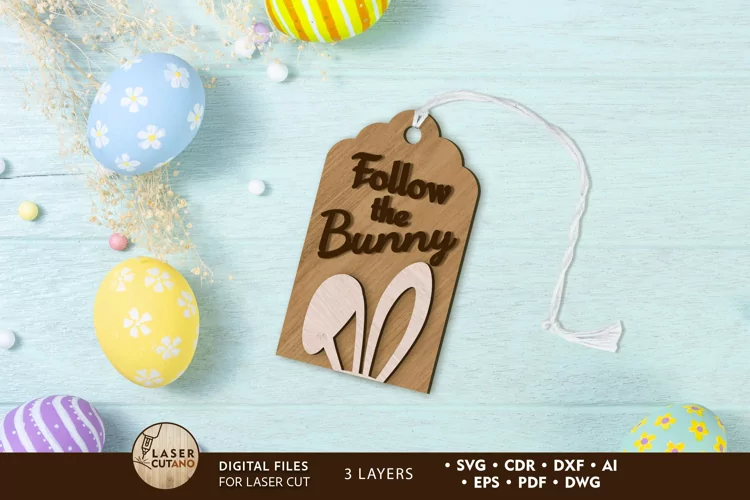 Follow the Bunny Easter Tag Template