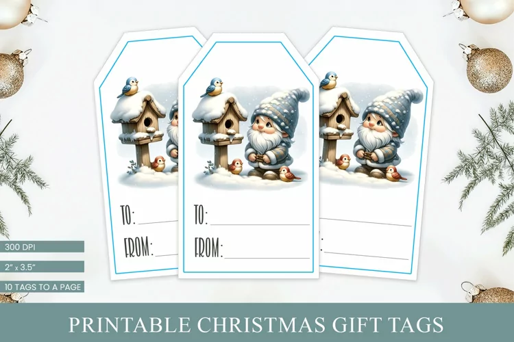 Winter Gnome Printable Gift Tags