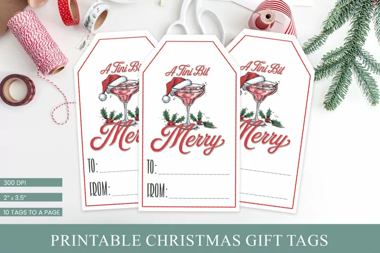Printable Christmas Gift Tags | A Tini Bit Merry Tags