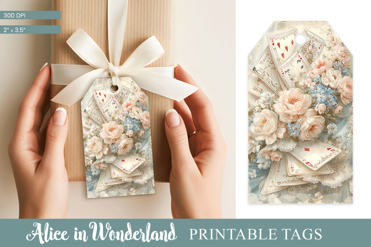 Alice in Wonderland Floral Tea Party Gift Tag