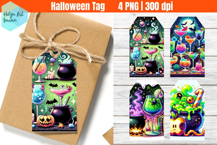 Halloween potion Gift Tag. Halloween Gift Tag Printable