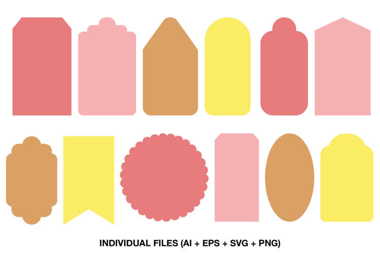 Tag Shapes SVG, Label Templates for Crafts and Gifts