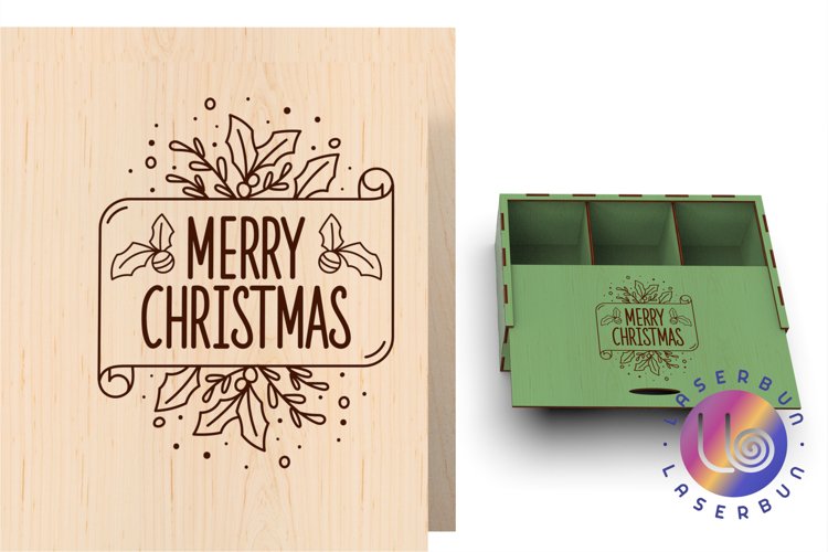 Laser Christmas lettering, Christmas tag, Christmas ornament example image 1